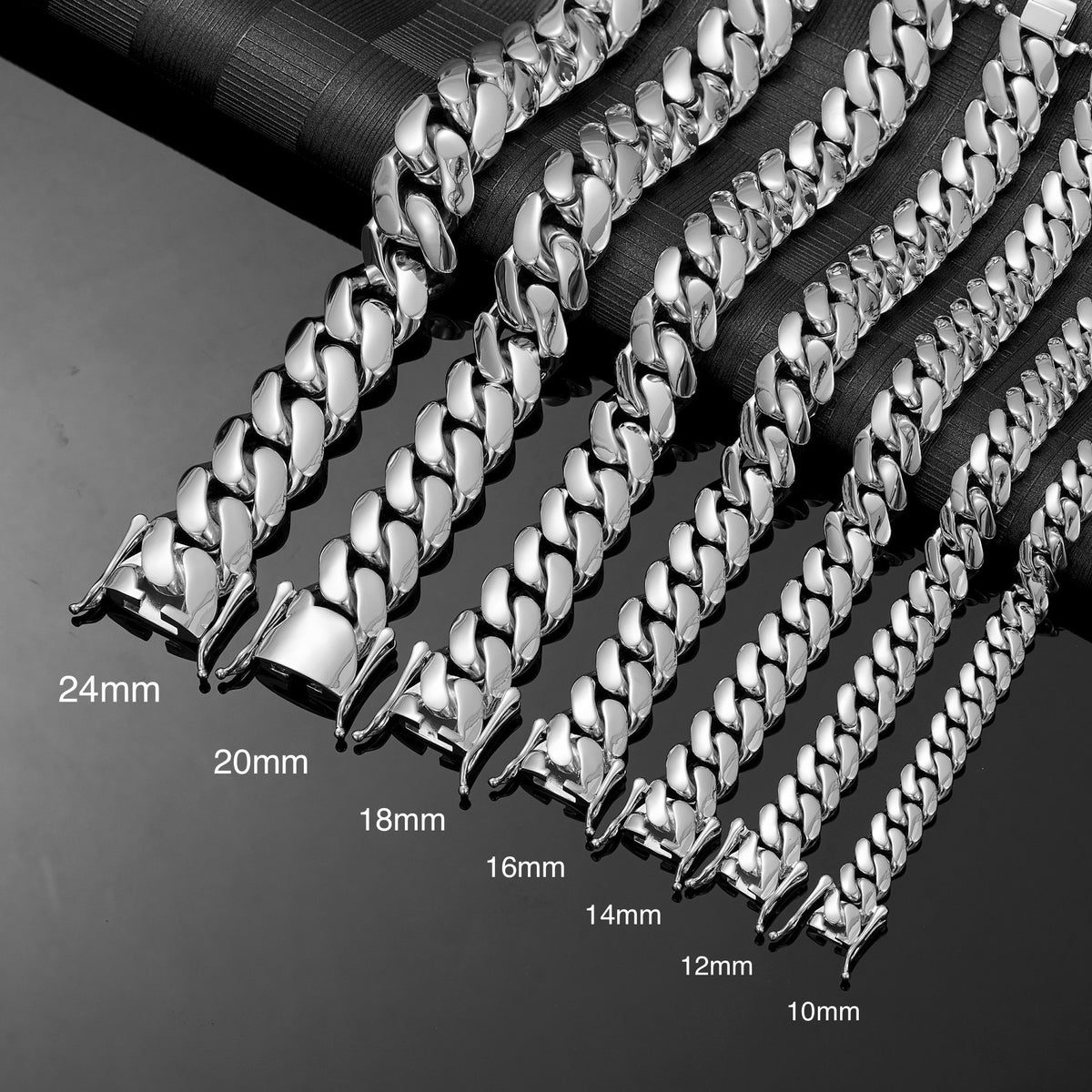 6-22mm Miami Cuban Chain - Stainless Steel Necklace- Miles Jewellery