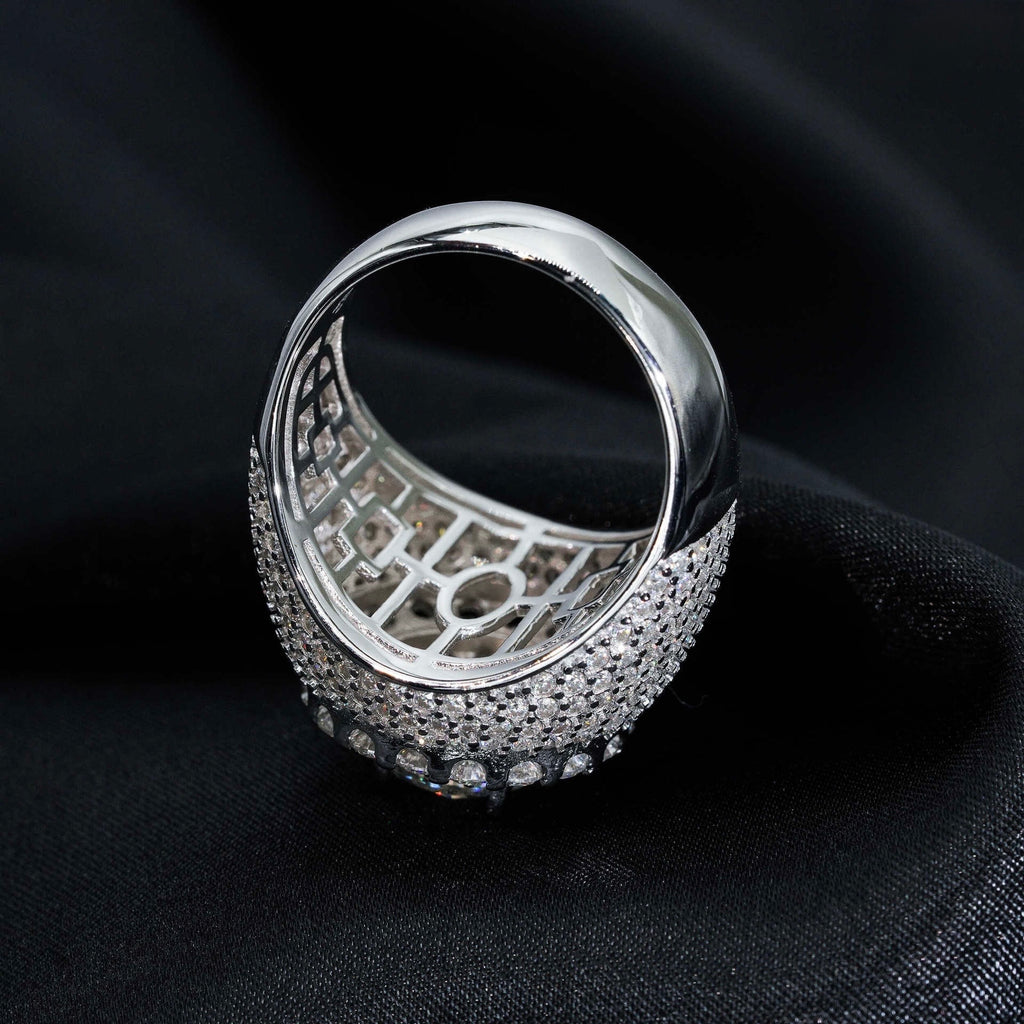 8mm Iced Moissanite Ring - Full Diamond Hip Hop Ring- Miles Jewellery
