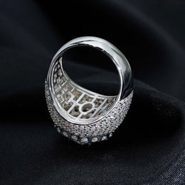 8mm Iced Moissanite Ring - Full Diamond Hip Hop Ring- Miles Jewellery