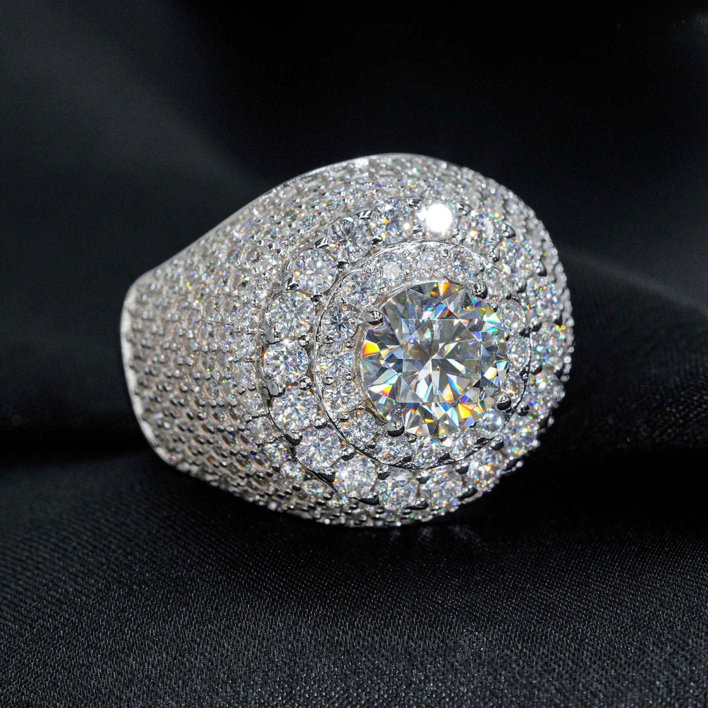 8mm Iced Moissanite Ring - Full Diamond Hip Hop Ring- Miles Jewellery