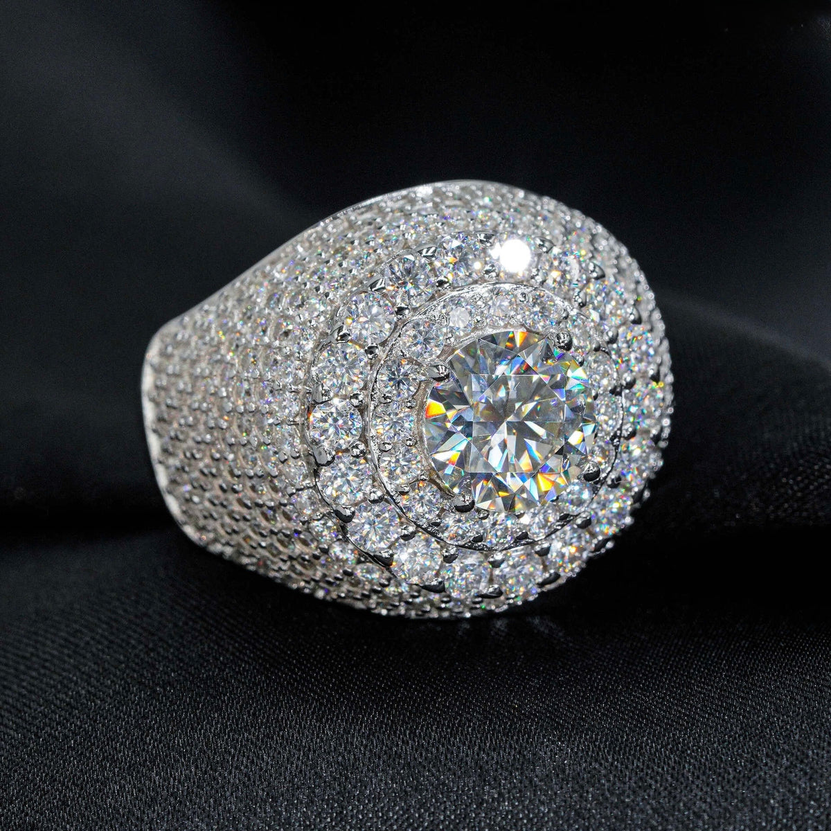8mm Iced Moissanite Ring - Full Diamond Hip Hop Ring- Miles Jewellery