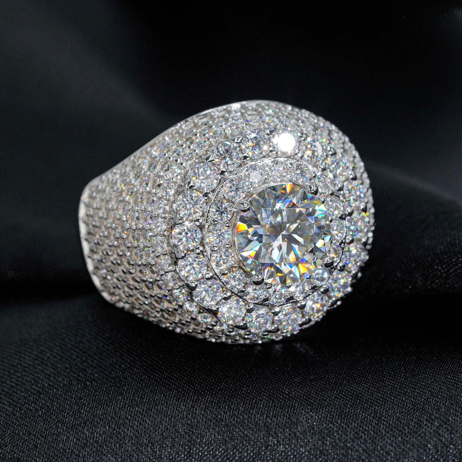 8mm Iced Moissanite Ring - Full Diamond Hip Hop Ring- Miles Jewellery