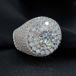 8mm Iced Moissanite Ring - Full Diamond Hip Hop Ring- Miles Jewellery