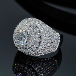 8mm Iced Moissanite Ring - Full Diamond Hip Hop Ring- Miles Jewellery