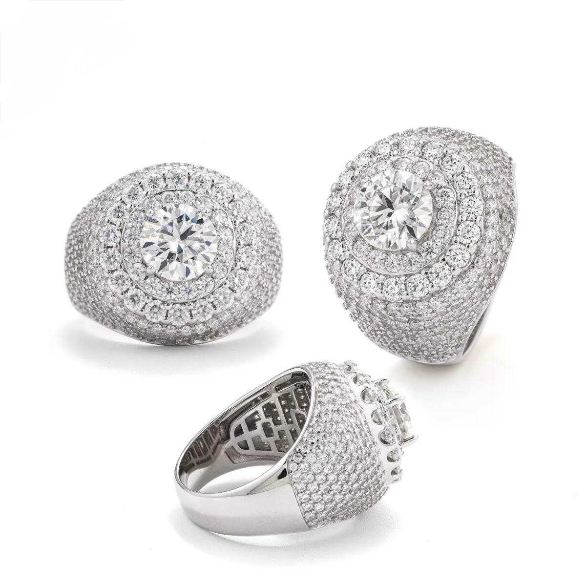 8mm Iced Moissanite Ring - Full Diamond Hip Hop Ring- Miles Jewellery