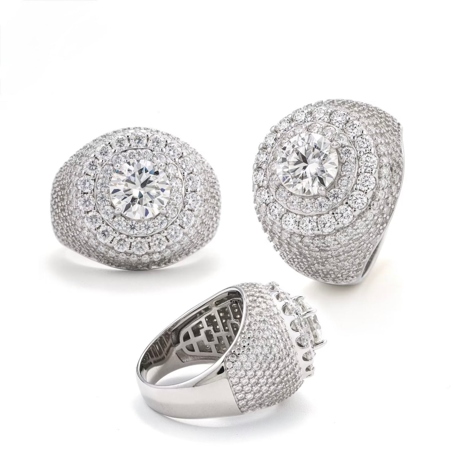 8mm Iced Moissanite Ring - Full Diamond Hip Hop Ring- Miles Jewellery