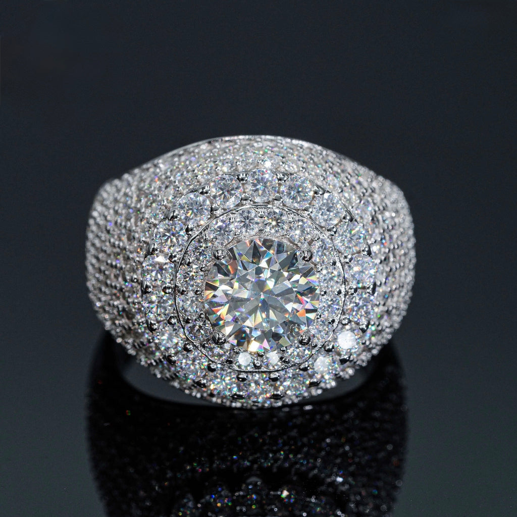 8mm Iced Moissanite Ring - Full Diamond Hip Hop Ring- Miles Jewellery