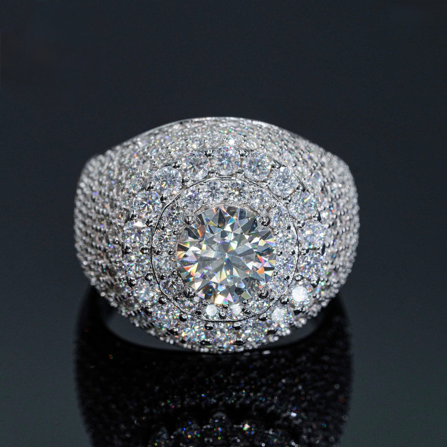 8mm Iced Moissanite Ring - Full Diamond Hip Hop Ring- Miles Jewellery