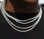 2-6.5mm Certified VVS1 D Moissanite Tennis Chain – 925 Sterling Silver Necklace- Miles Jewellery