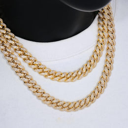 12mm Iced Miami Cuban Chain – Double Row CZ- Miles Jewellery