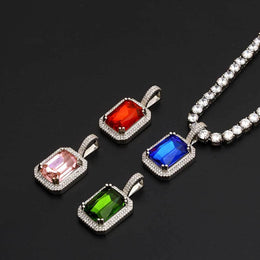 Gold Plated Micro-Inlay CZ Pendant- Miles Jewellery