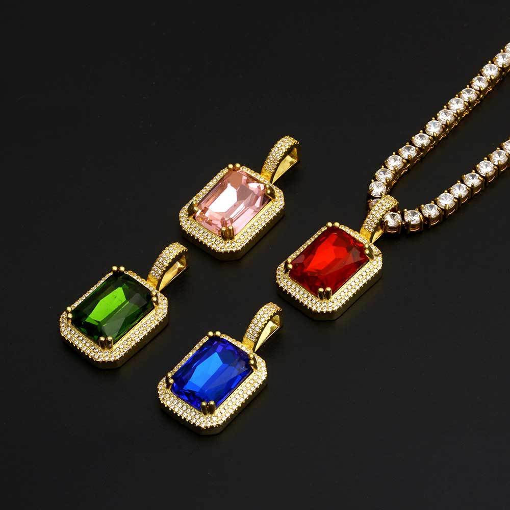 Gold Plated Micro-Inlay CZ Pendant- Miles Jewellery