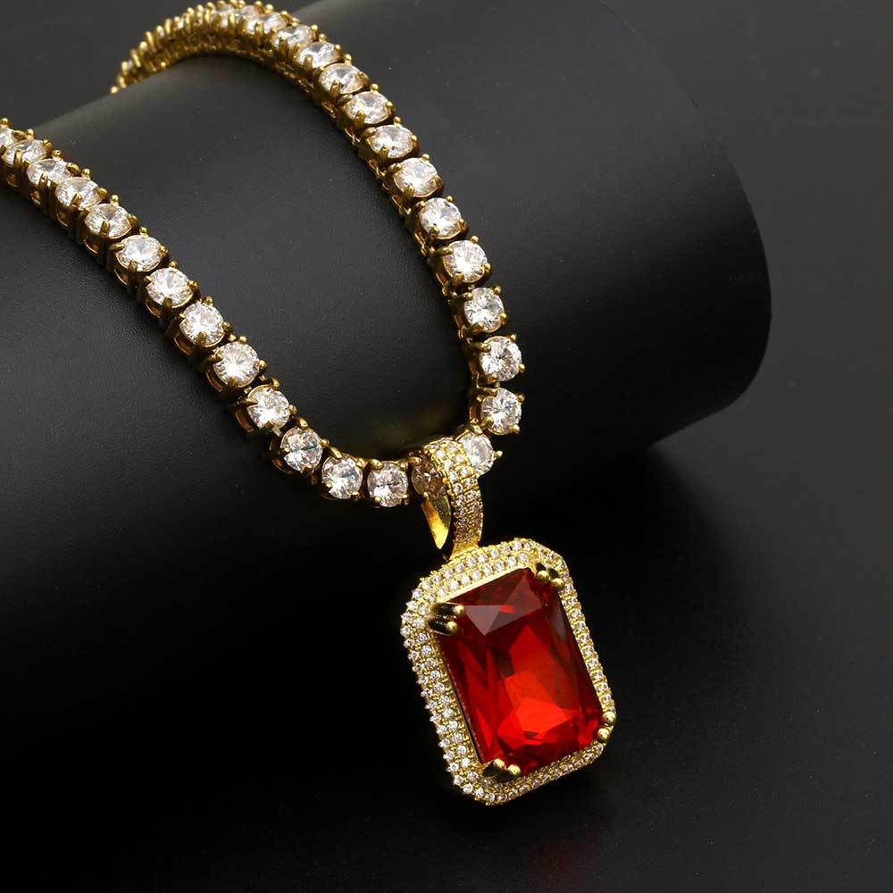 Gold Plated Micro-Inlay CZ Pendant- Miles Jewellery