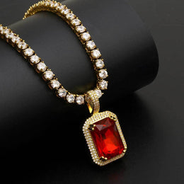 Gold Plated Micro-Inlay CZ Pendant- Miles Jewellery