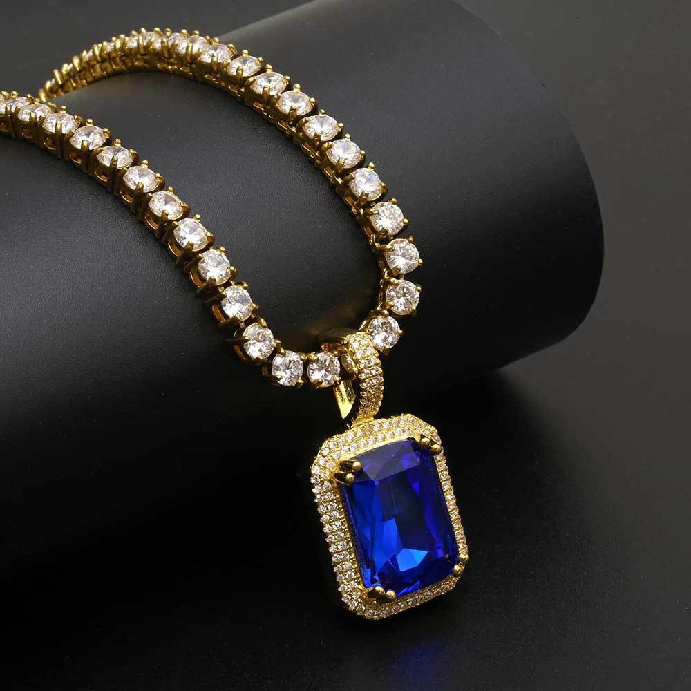 Gold Plated Micro-Inlay CZ Pendant- Miles Jewellery