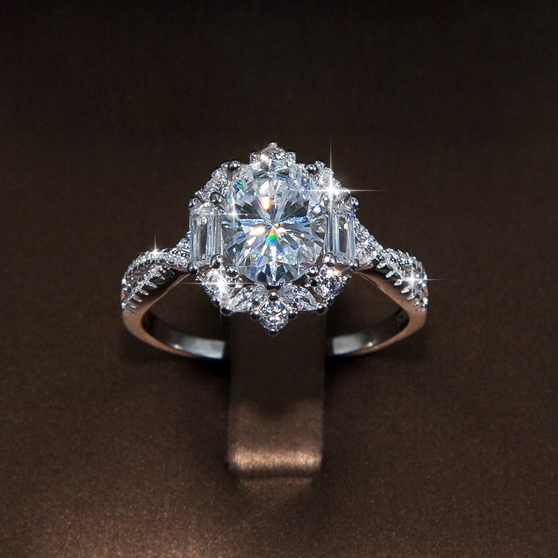 2 Carat Moissanite Engagement Ring- Miles Jewellery
