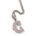 Iced Large Initial Pendant - baguette CZ- Miles Jewellery