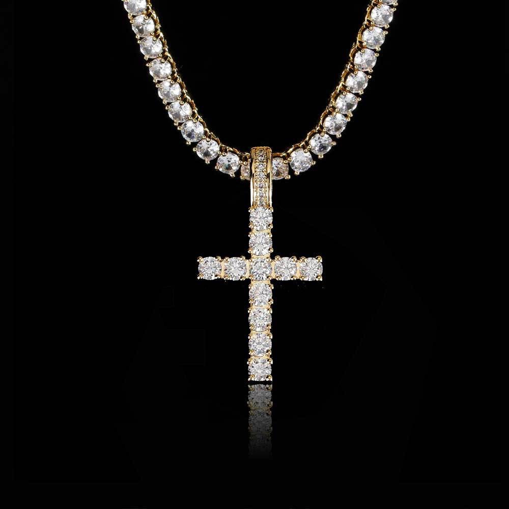 Iced Out Cross Pendant- Miles Jewellery