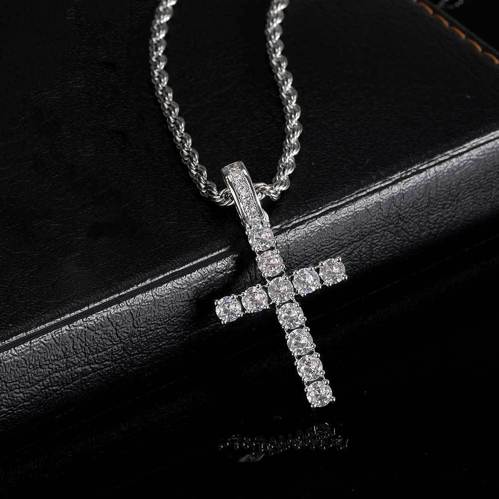 Iced Out Cross Pendant- Miles Jewellery