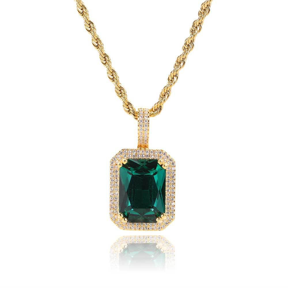Gold Plated Micro-Inlay CZ Pendant- Miles Jewellery