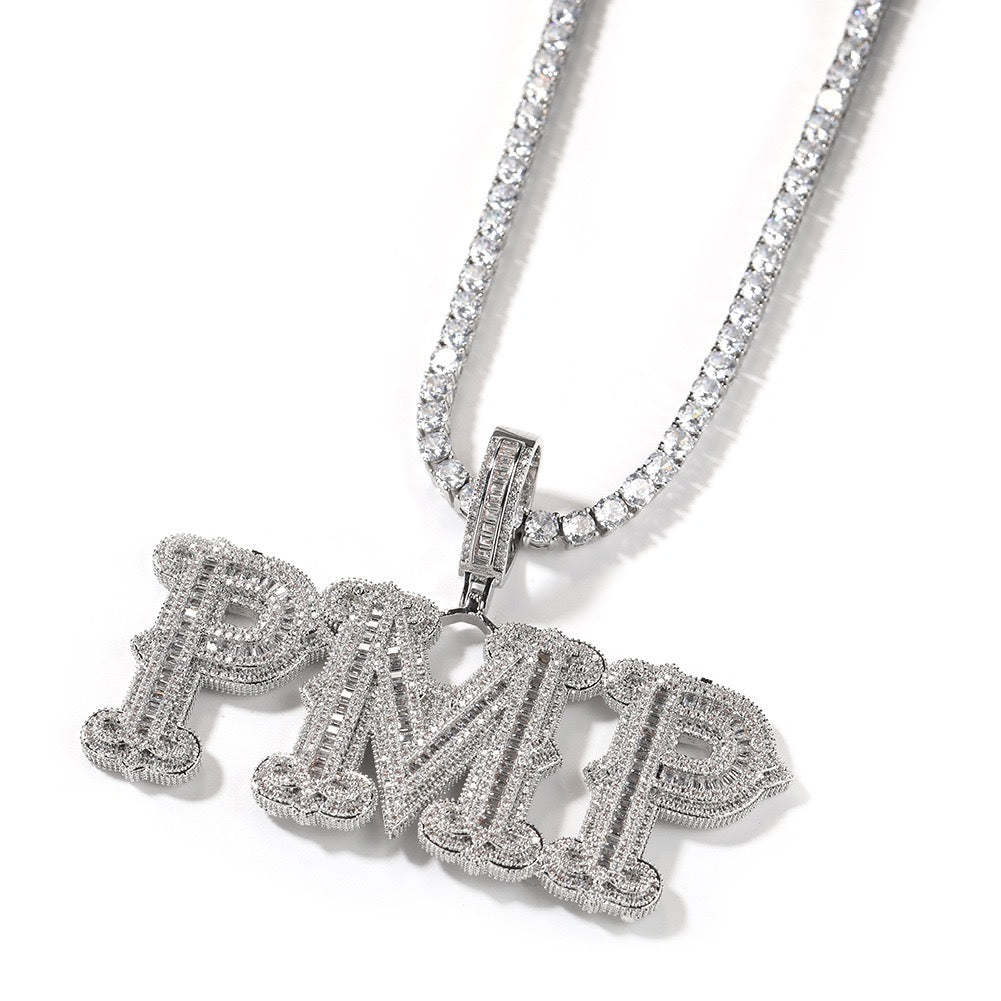Custom Baguette Zircon Letter Pendant