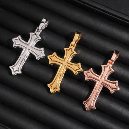 Moissanite Gothic Cross Pendant - 925 Silver Hip Hop Jewelry — product image 7