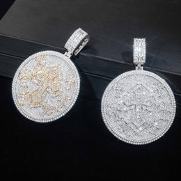 VVS Moissanite Imperial Cross Medallion Pendant - 925 Sterling Silver — product image 13