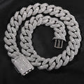 18mm Iced Box Clasp Cuban Chain Necklace