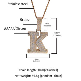 Iced Out Initial Number Pendant- Miles Jewellery