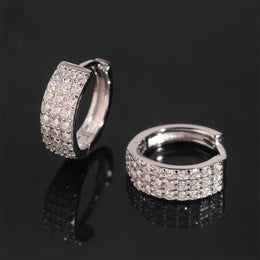 Pavé Moissanite Hoop Earrings - 925 Sterling Silver — product image 8