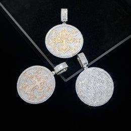 VVS Moissanite Imperial Cross Medallion Pendant - 925 Sterling Silver — product image 14