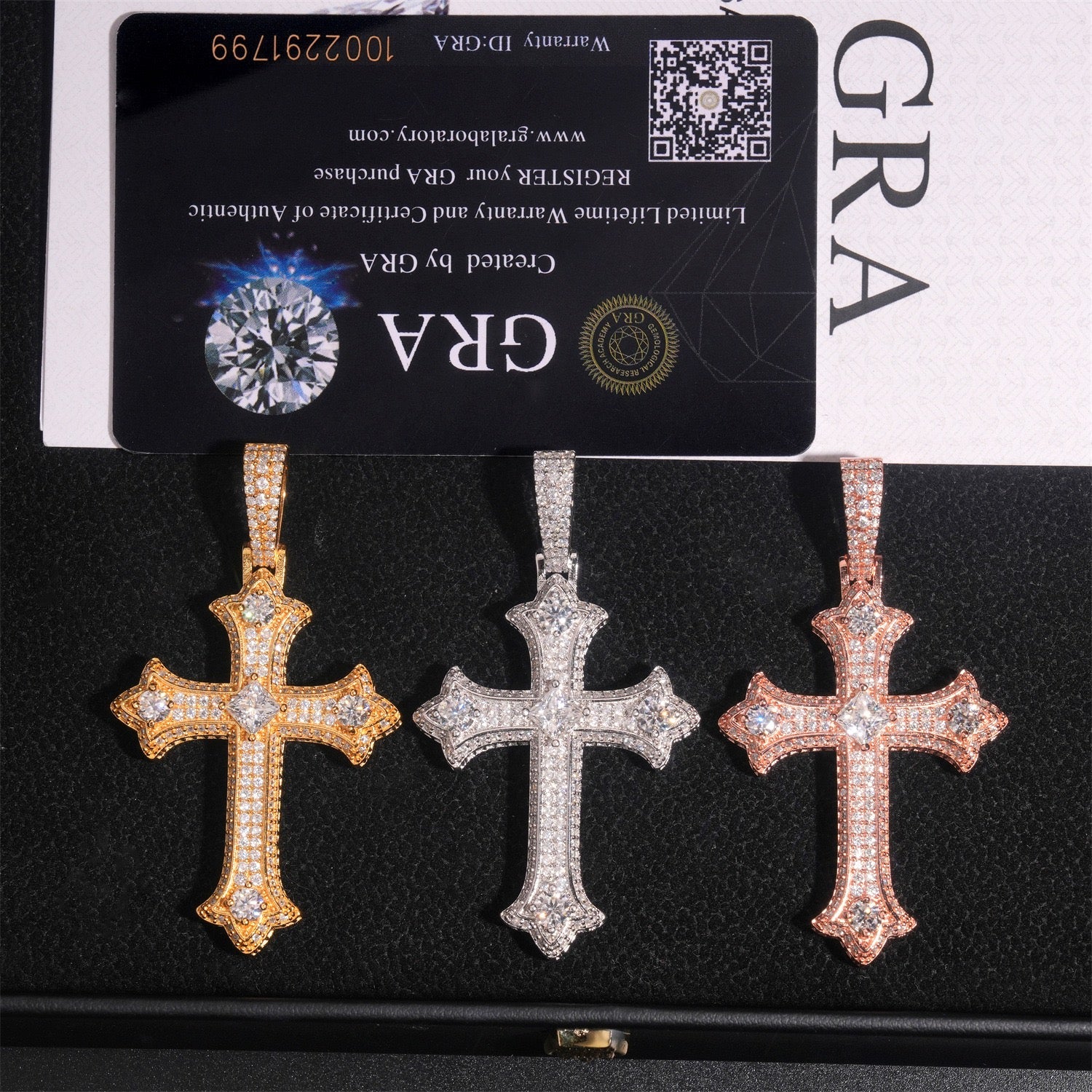 Moissanite Gothic Cross Pendant - 925 Silver Hip Hop Jewelry — product image 5