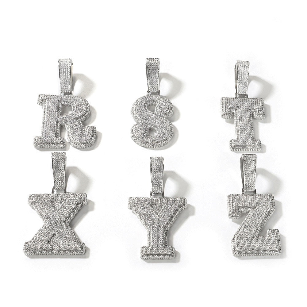 Iced Out Initial Number Pendant- Miles Jewellery