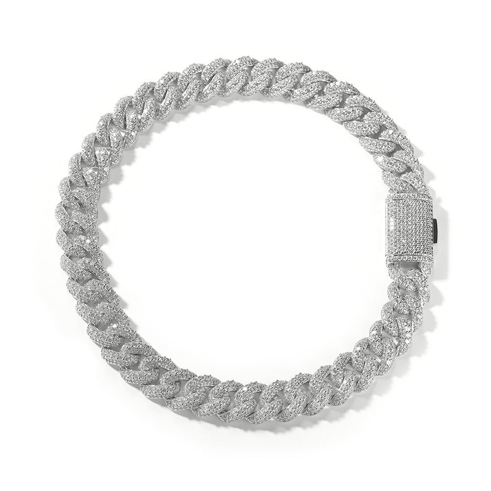 18mm Iced Box Clasp Cuban Chain Necklace