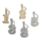 Iced Out Initial Number Pendant- Miles Jewellery