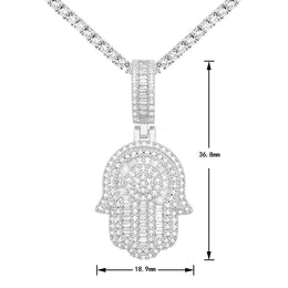 Moissanite Hamsa Hand Pendant - 925 Sterling Silver — product image 9