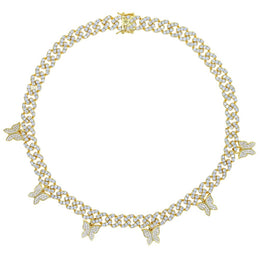 8mm Iced Butterfly Cuban Chain Necklace product image 2