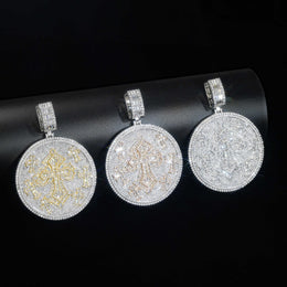 VVS Moissanite Imperial Cross Medallion Pendant - 925 Sterling Silver — product image 16