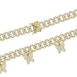 8mm Iced Butterfly Cuban Chain Necklace product image 5