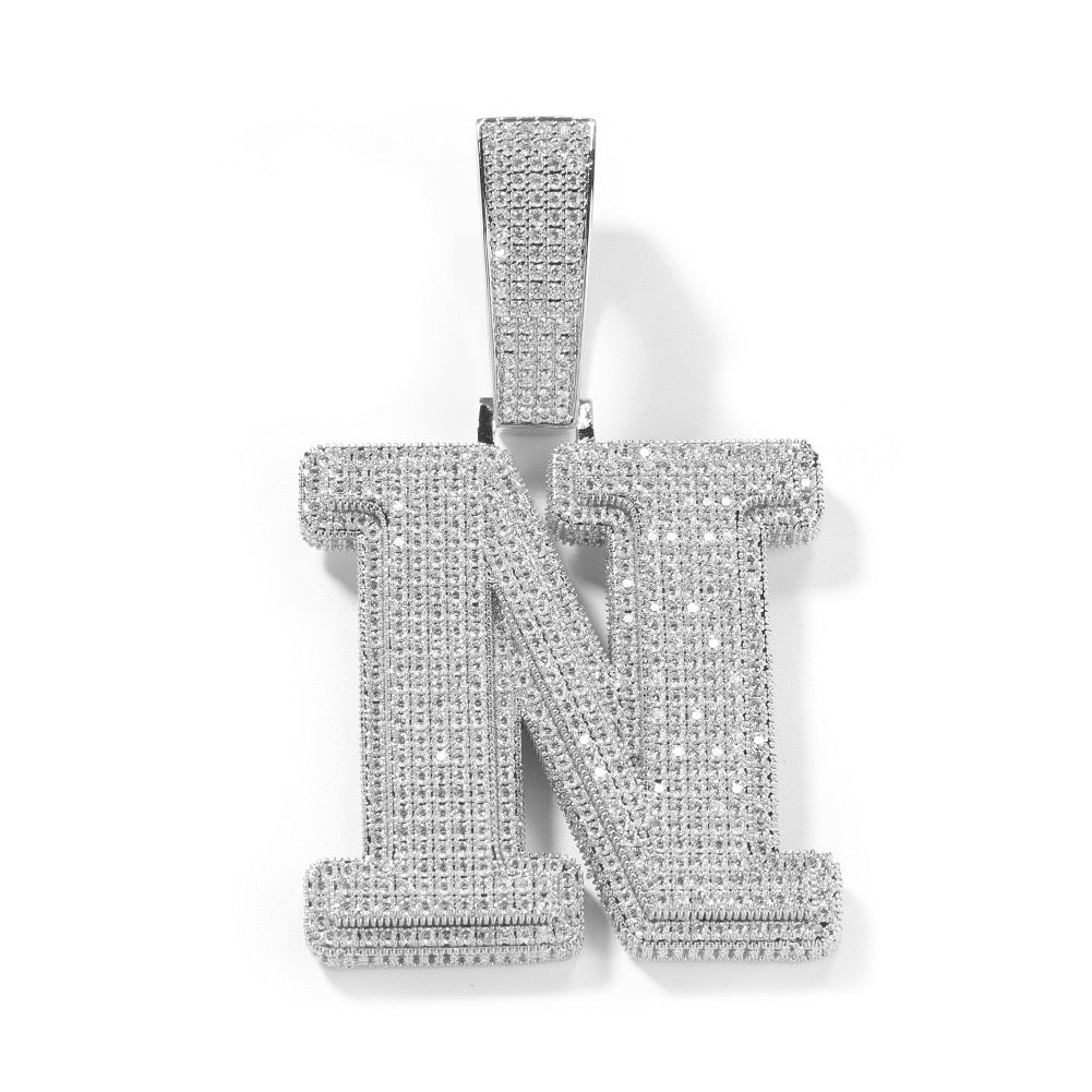 Iced Out Initial Number Pendant- Miles Jewellery