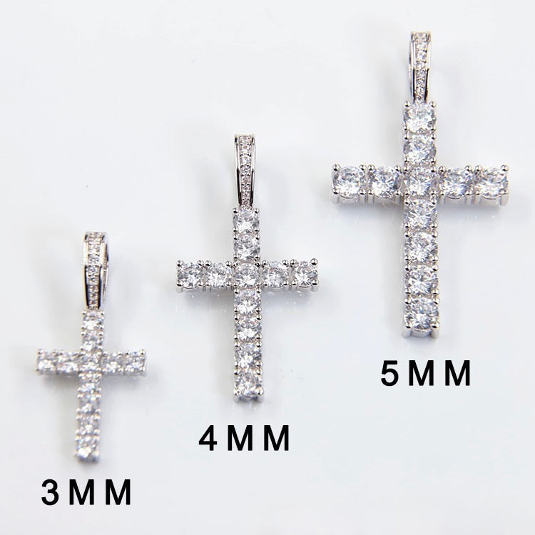 Certified VVS1 D Moissanite Cross Pendant – 925 Sterling Silver Jewelry