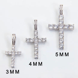 Moissanite cross pendant in 925 sterling silver