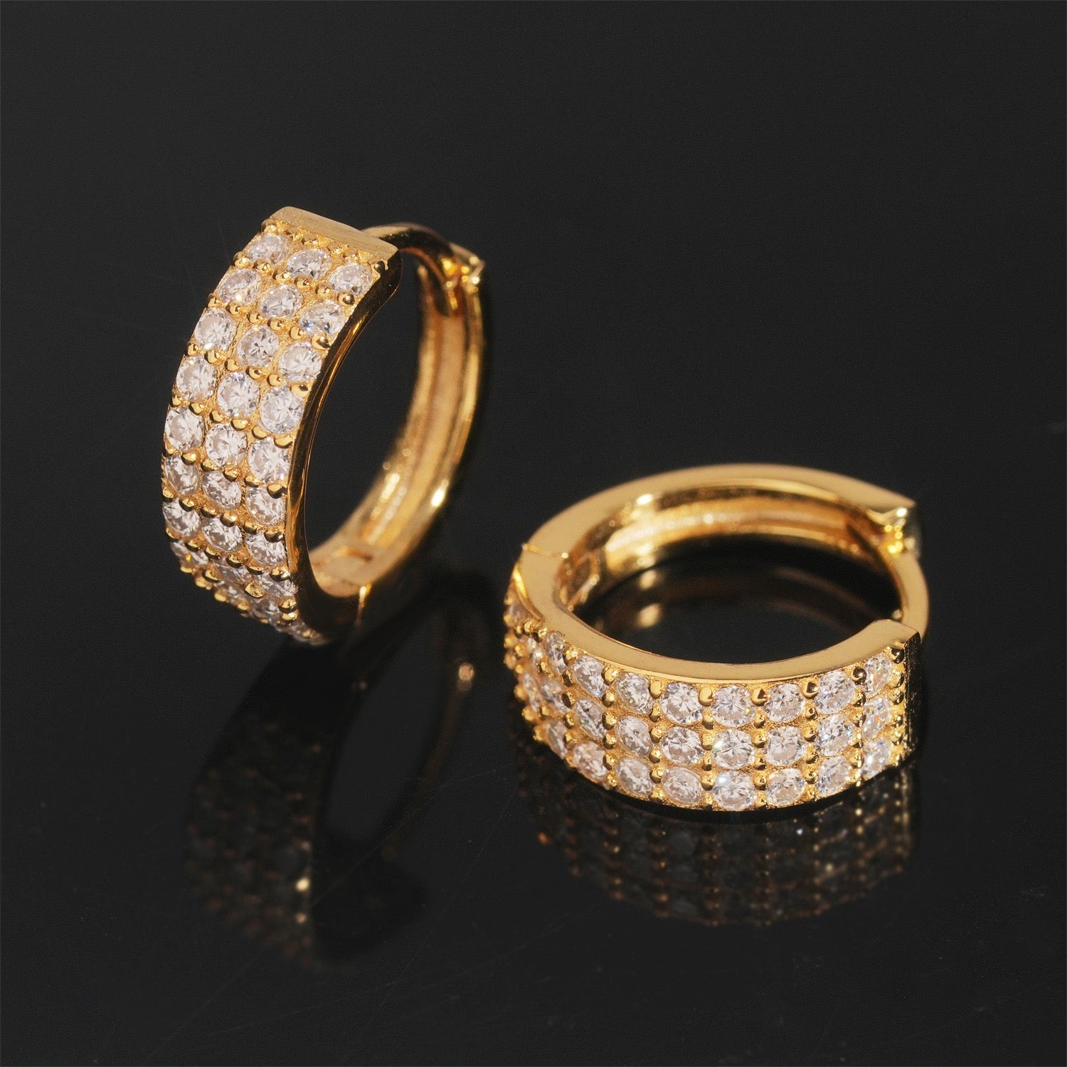 Pavé Moissanite Hoop Earrings - 925 Sterling Silver — product image 2
