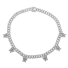 8mm Iced Butterfly Cuban Chain Necklace product image 1
