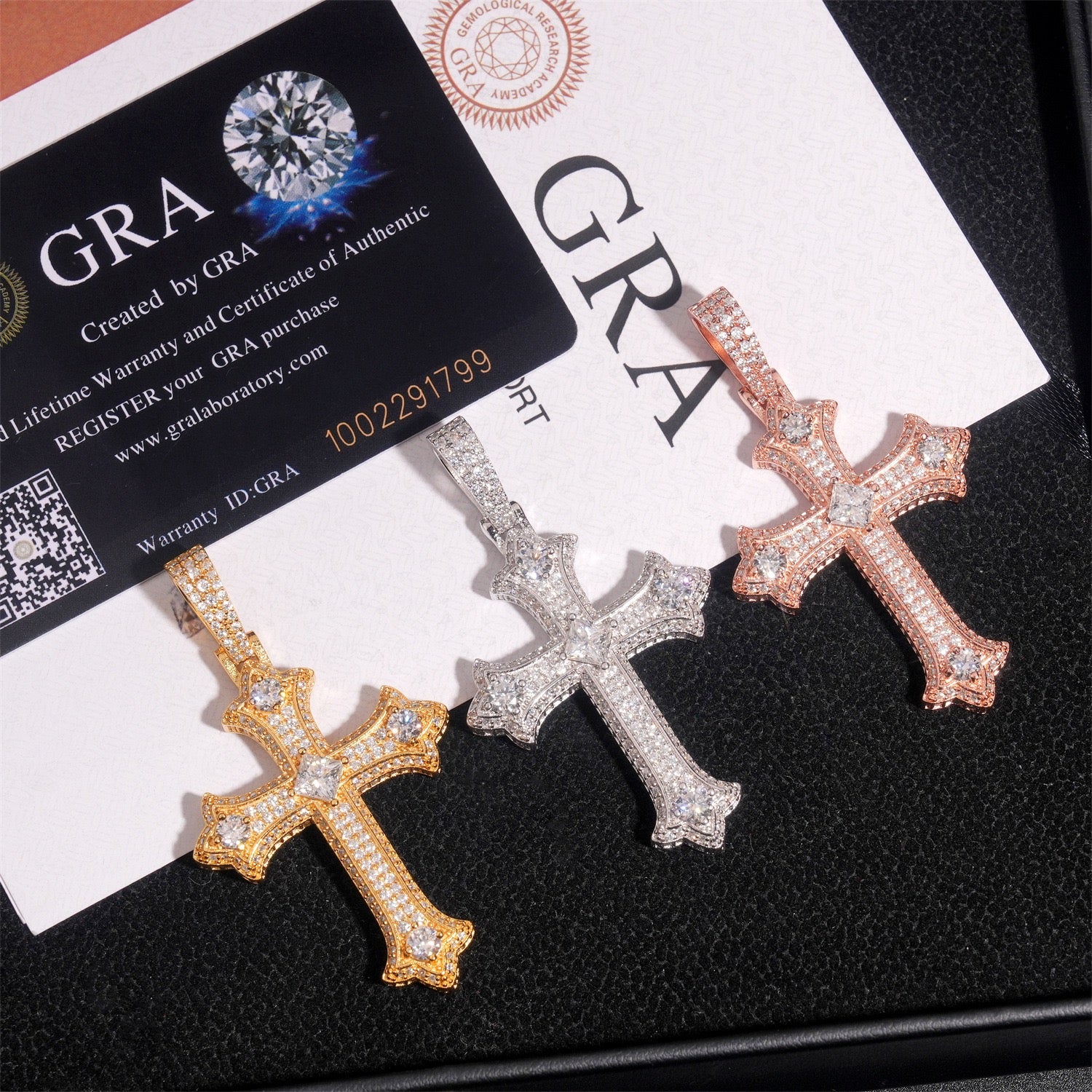 Moissanite Gothic Cross Pendant - 925 Silver Hip Hop Jewelry — product image 6