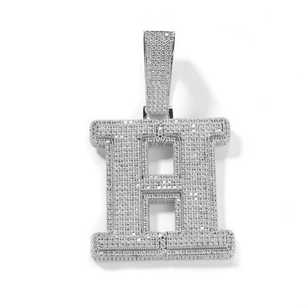 Iced Out Initial Number Pendant- Miles Jewellery