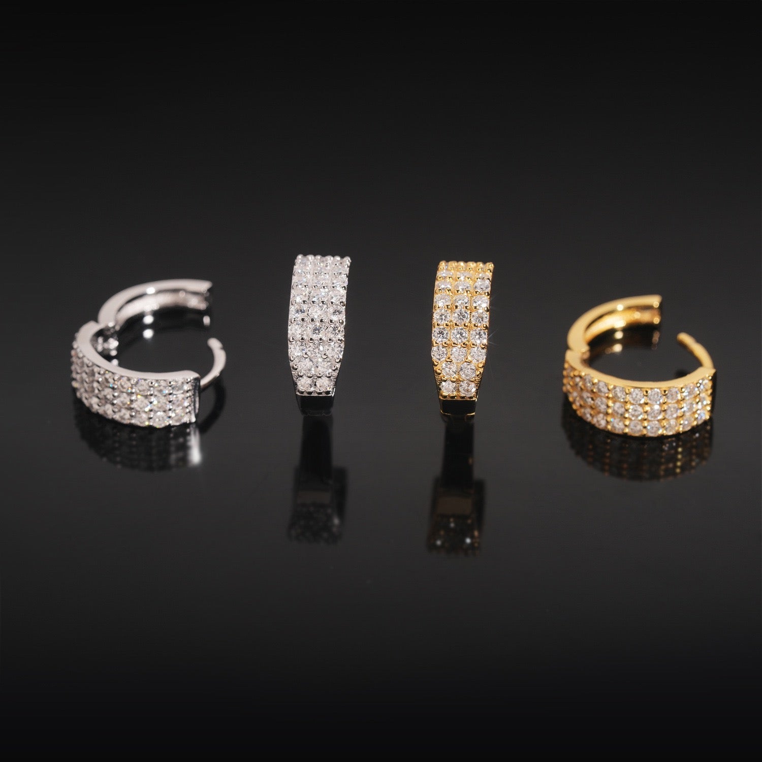 Pavé Moissanite Hoop Earrings - 925 Sterling Silver — product image 4