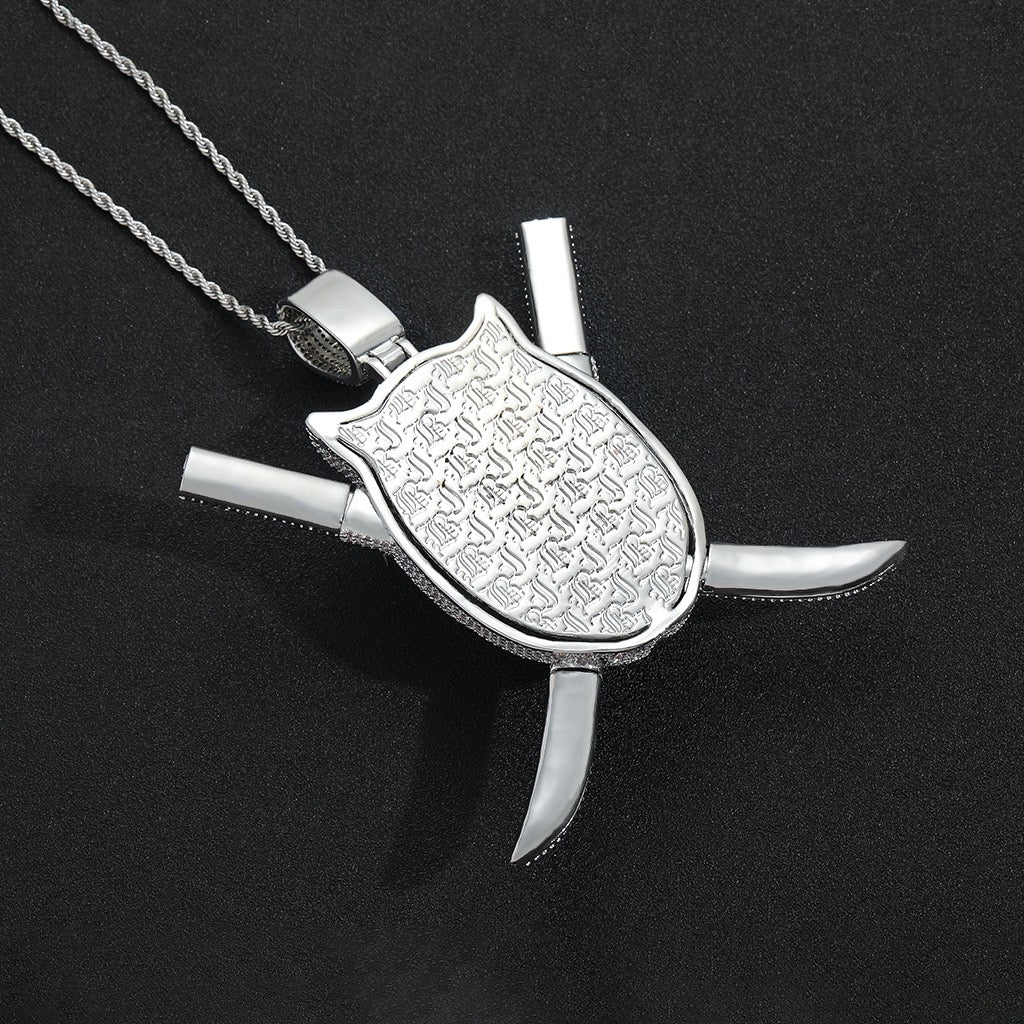 Iced Ninja Assassin Pendant – CZ Diamond Look, Hip Hop Jewelry- Miles Jewellery