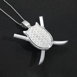 Iced Ninja Assassin Pendant – CZ Diamond Look, Hip Hop Jewelry- Miles Jewellery