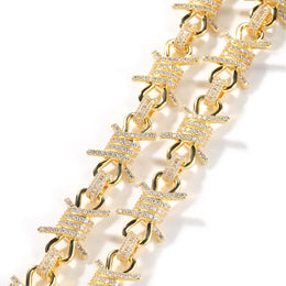 Iced Barbed Wire Chain jewelry detail view 9